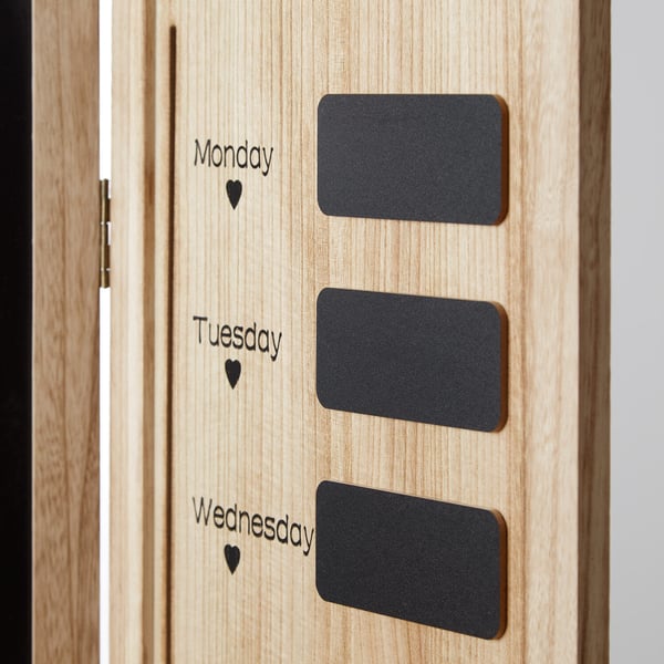 Rumsavdelare, Home, Trä 3-panelers griffeltavla-organisatör, 120x2x170 cm, Svart