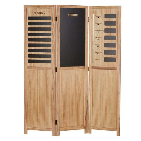 Rumsavdelare, Home, Trä 3-panelers griffeltavla-organisatör, 120x2x170 cm, Svart