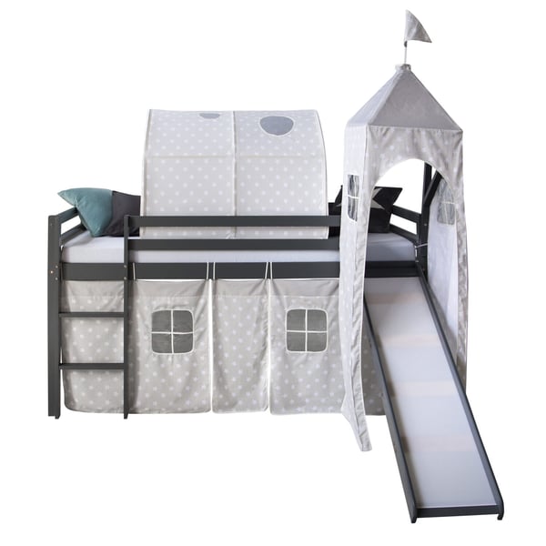 Lastensänky parvella, Home, 207,5x228x219,5 cm, harmaa