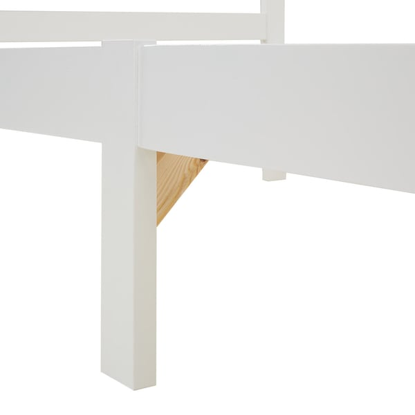 Yhden hengen sänky, Home, massiivimäntyinen runko, 96x206 cm, valkoinen