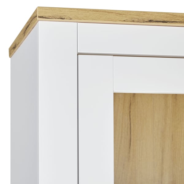 Highboard Skab, Home, 64x199,5x41 cm, Hvid, Brun