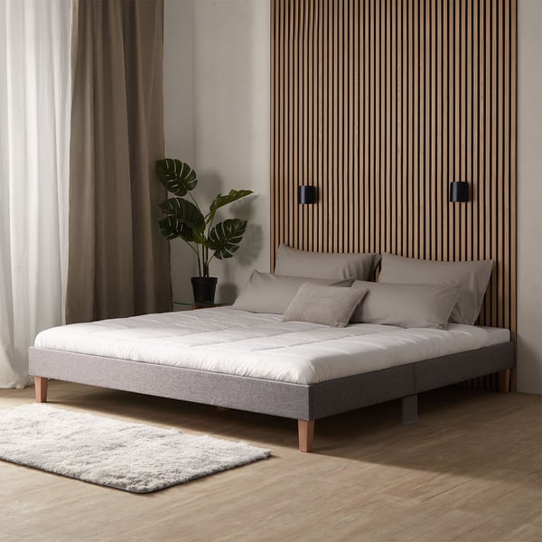 Sengeramme, Home, Polstret dobbelt futon, 184x203x29,5 cm, Grå