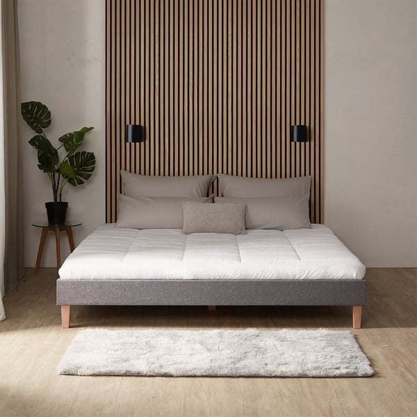 Sengeramme, Home, Polstret dobbelt futon, 184x203x29,5 cm, Grå