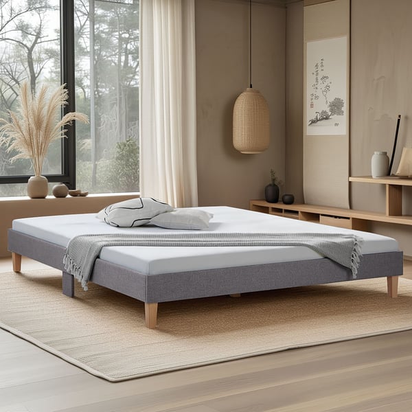 Sengeramme, Home, Polstret dobbelt futon, 184x203x29,5 cm, Grå
