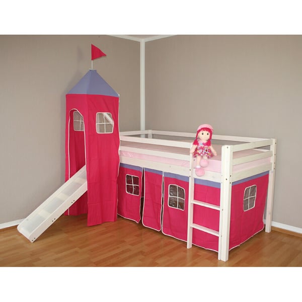 Køjeseng, Home, 207.5x228x219.5 cm, Hvid, Pink