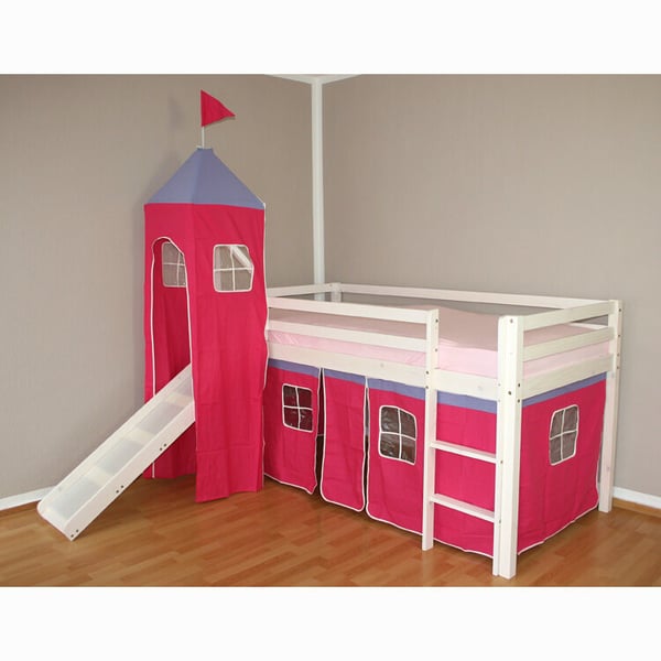 Køjeseng, Home, 207.5x228x219.5 cm, Hvid, Pink