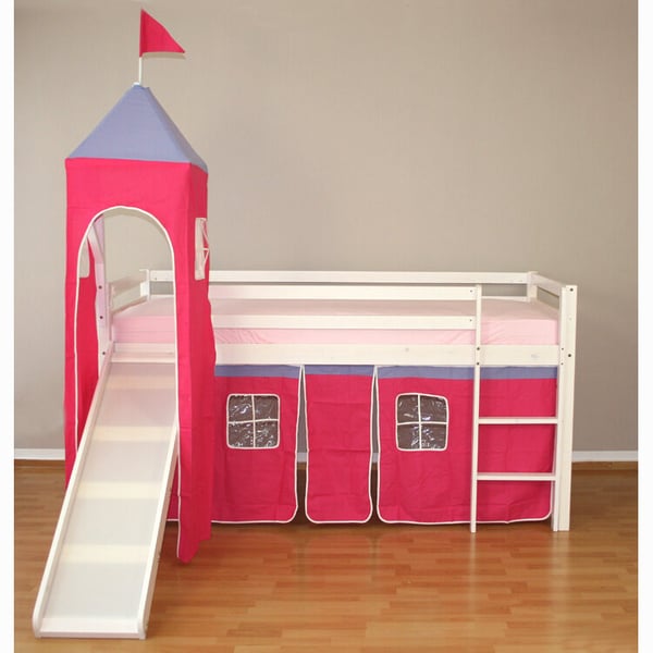 Køjeseng, Home, 207.5x228x219.5 cm, Hvid, Pink