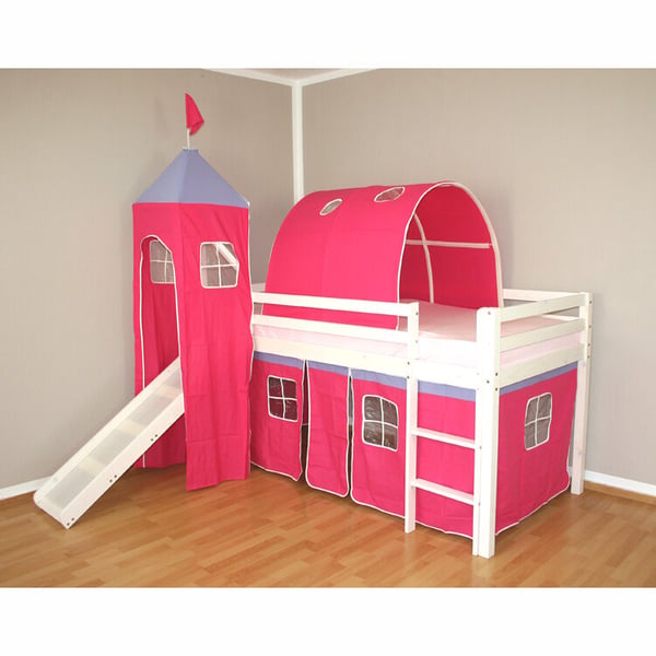 Køjeseng, Home, 207.5x228x219.5 cm, Hvid, Pink