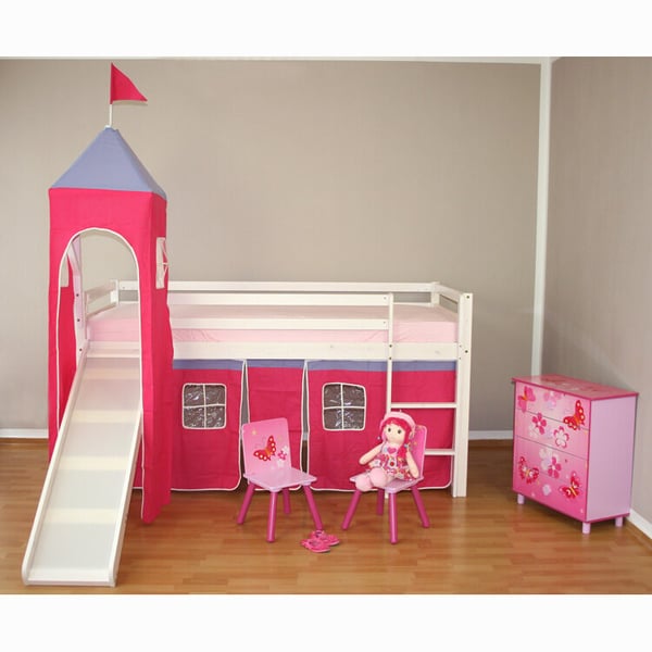 Køjeseng, Home, 207.5x228x219.5 cm, Hvid, Pink