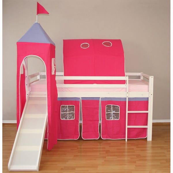 Køjeseng, Home, 207.5x228x219.5 cm, Hvid, Pink
