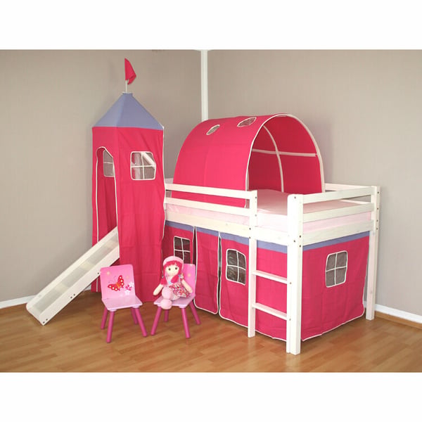 Køjeseng, Home, 207.5x228x219.5 cm, Hvid, Pink