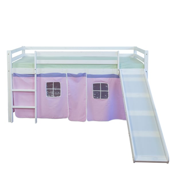 Loftsäng, Home, 207,5x110x219,5 cm, Vit, Rosa Loftsäng, Home, 207,5x110x219,5 cm, Vit, Rosa
