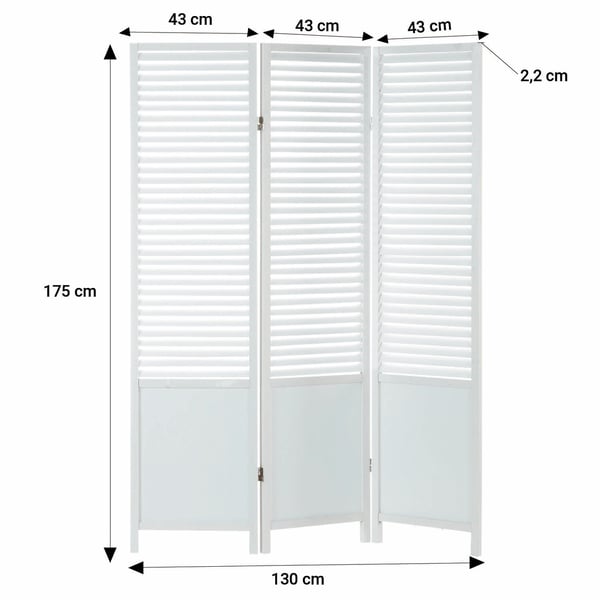 Rumdeler, Home, 130x2,2x175 cm, Hvid