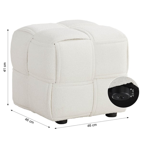Fotpall, Home, 46x41x46 cm, Beige