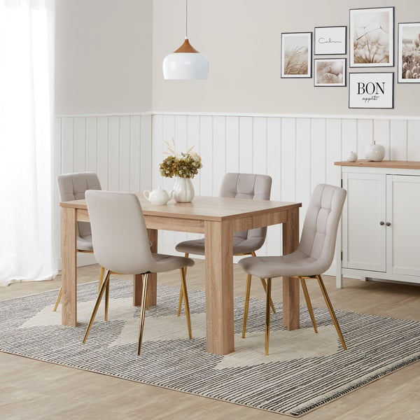 Ruokatuolien setti, Home, verhoillut munatuolit, 43.5x88x50 cm, kerma