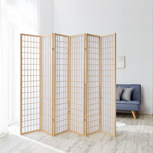 Tilanjakaja, Home, Shoji taitettava 6-paneelinen, 264x2.2x175 cm, ruskea