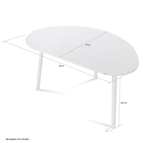 Satsbord, Home, 84x50x43,5 cm, Vit