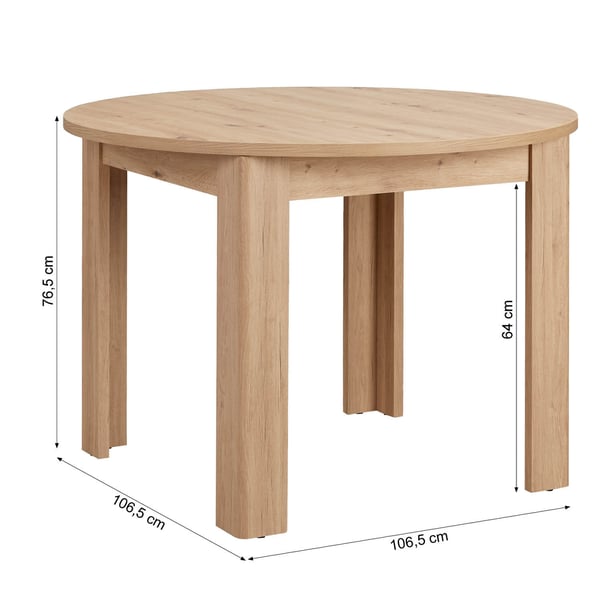 Ruokapöytä, Home, 106,5x106,5x76,5 cm, Ruskea