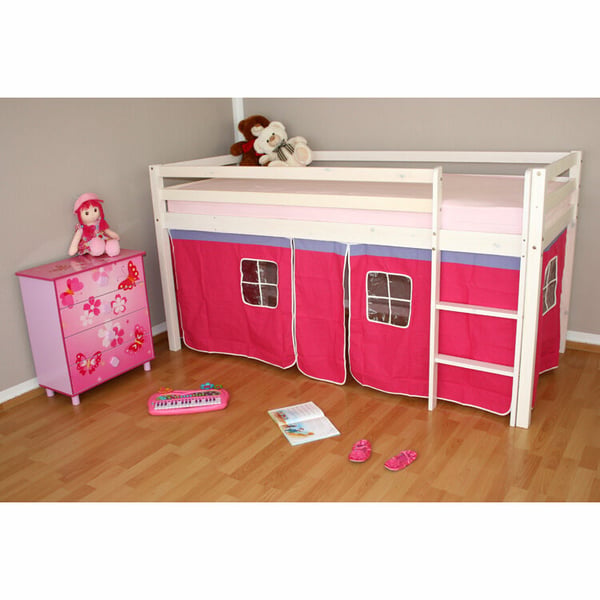 Køjeseng, Home, 208x110x97 cm, Hvid, Pink Køjeseng, Home, 208x110x97 cm, Hvid, Pink
