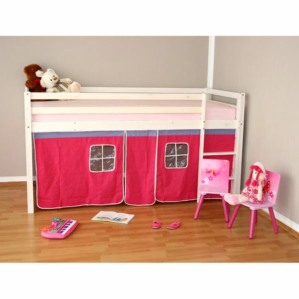 Køjeseng, Home, 208x110x97 cm, Hvid, Pink