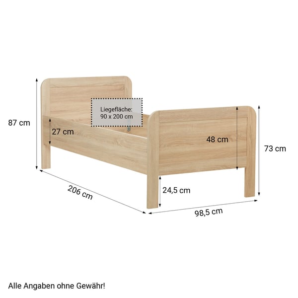 Sengeramme, Home, 98,5x206x87 cm, Brun