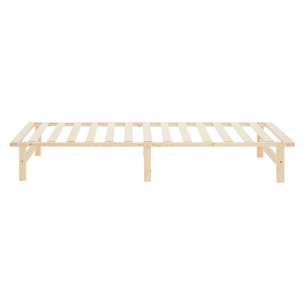 Yhden hengen sänky, Home, puinen lavavuode säilytyslaatikoilla, 100x28x200 cm, ruskea