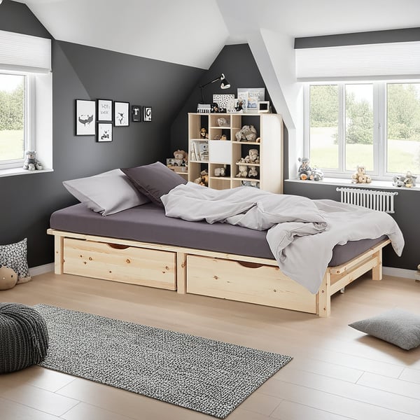 Yhden hengen sänky, Home, 90x28x200 cm, ruskea