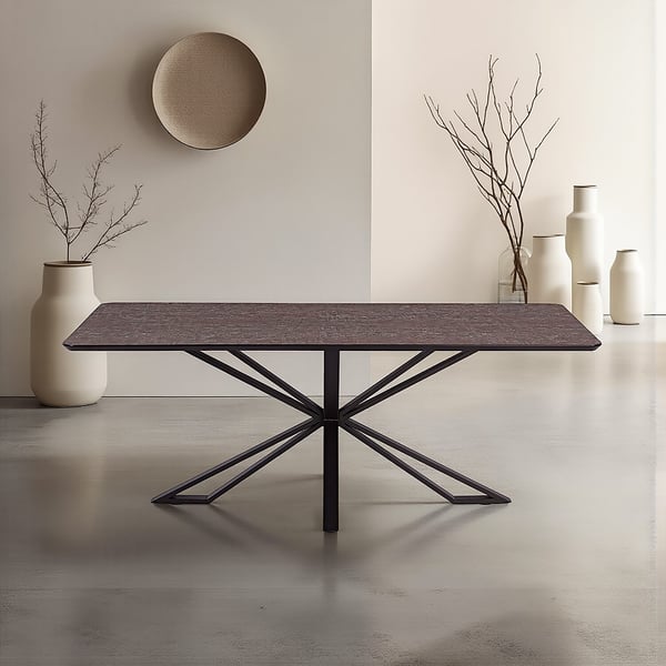 Spisebord, Home, 200x100x76 cm, Brun, Sort