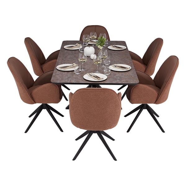 Ruokailuryhmä, Home, 200x100x76 cm, ruskea musta
