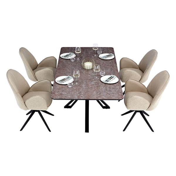Ruokailuryhmä, Home, 200x100x76 cm, ruskea musta beige