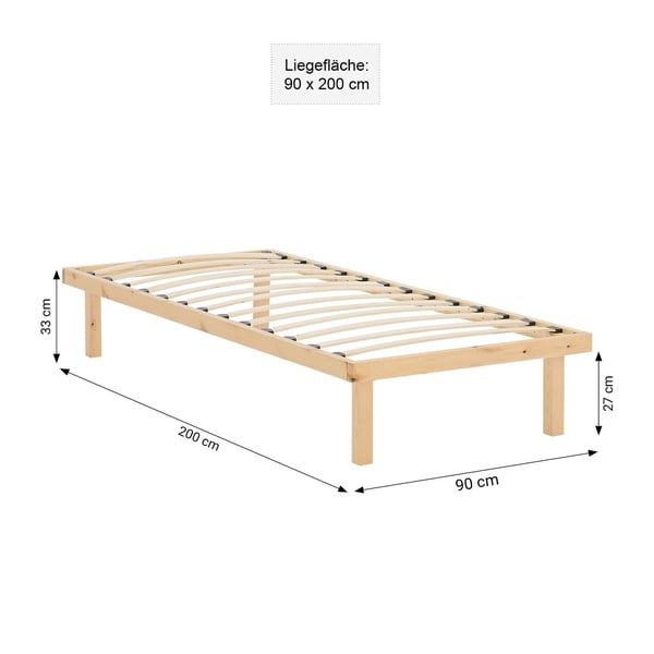 Seng, Home, 90x33x200 cm, Brun