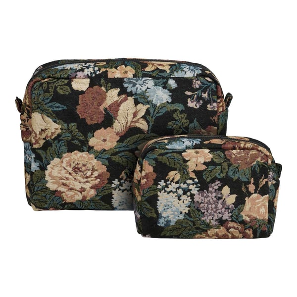 Necessär, Zoe, black mix, 100% polyester