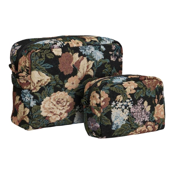 Necessär, Zoe, black mix, 100% polyester