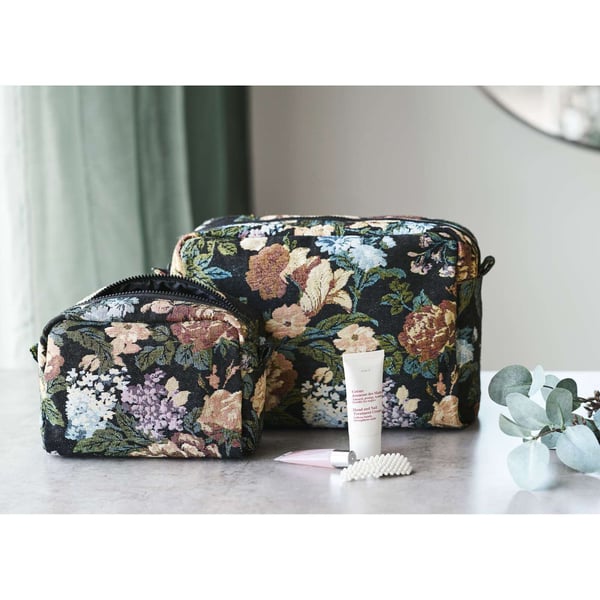 Necessär, Zoe, black mix, 100% polyester