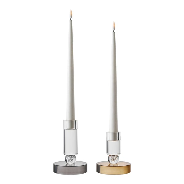 Ljusstake, Candle, grå / vit