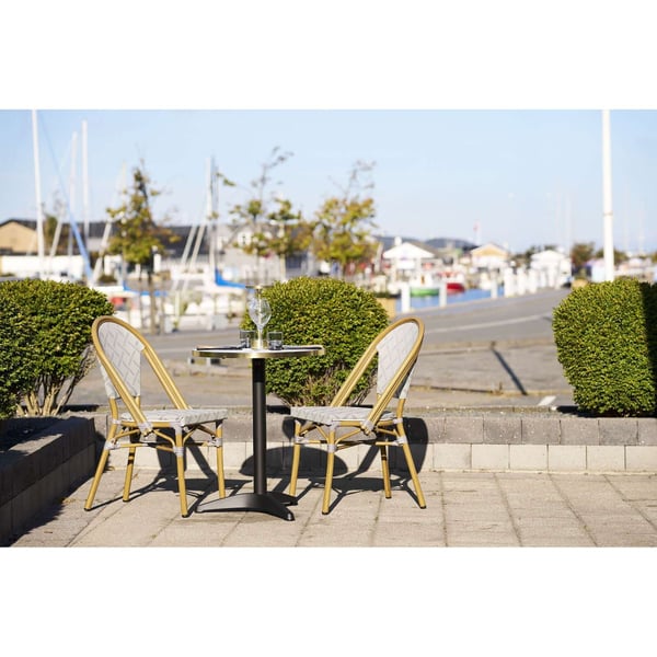 Spisebord, Bistro, hvid / sort