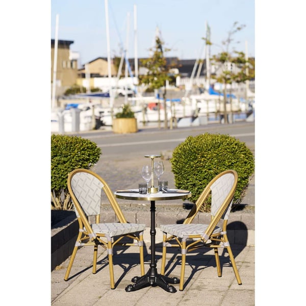 Spisebord, Bistro, hvid / sort