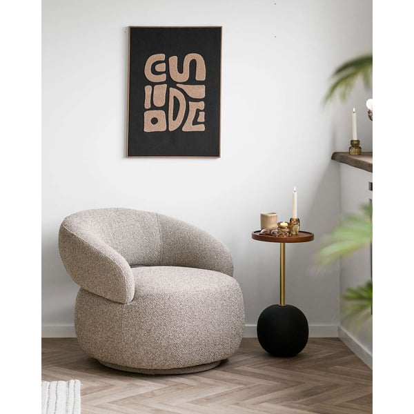 Sidebord, Sirone, naturfarvet / sort