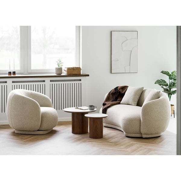 Sidebord, Noli, hvid / mørkebrun