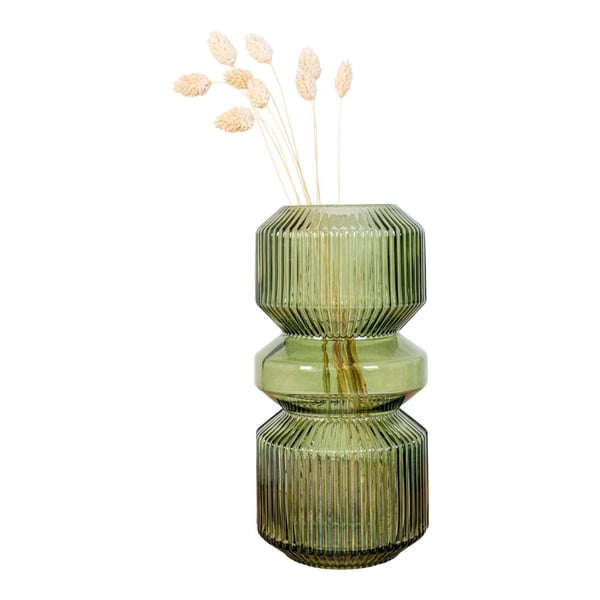 Vase, Glas Grøn, 12x25 cm, Grøn