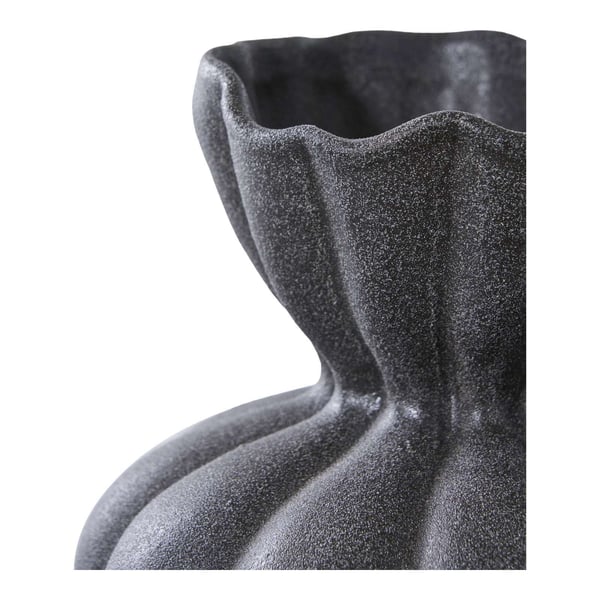 Vase, Keramik Sort, 17.2x19.4 cm, Sort