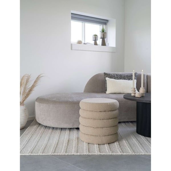 Pouf, Brooklyn, beige, MDF-skiva