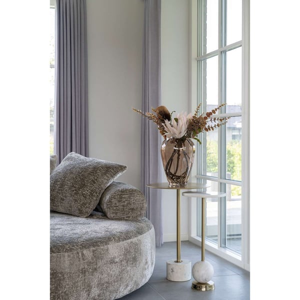 Sidebord, Salo, messingfarvet / marmoreret