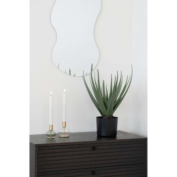 Ljusstake, Candle, guldfärgad / grön / transparent