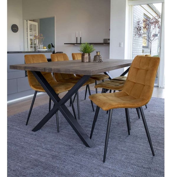 Spisestuestol, Middelfart, sennepsgul