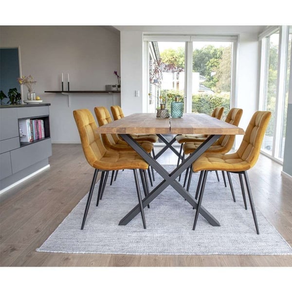 Spisestuestol, Middelfart, sennepsgul