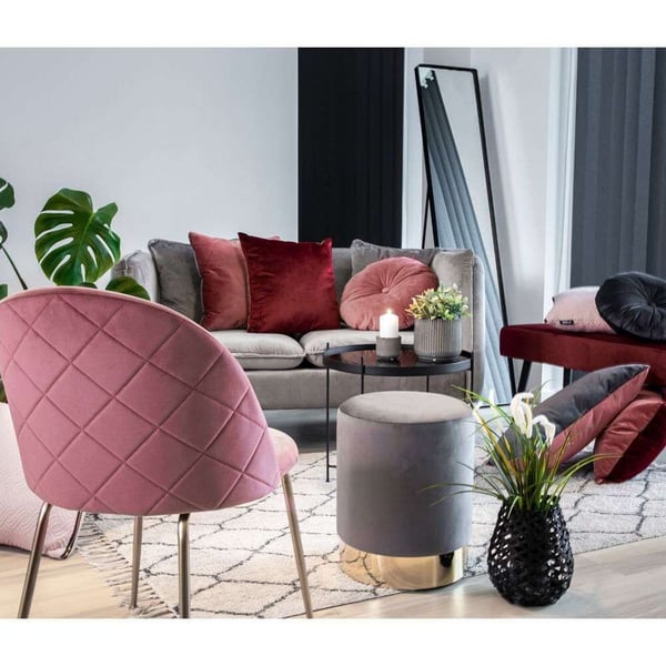 Matstol, Geneve, rosa, sammet