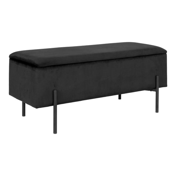 Bänk, Watford, svart, polyester