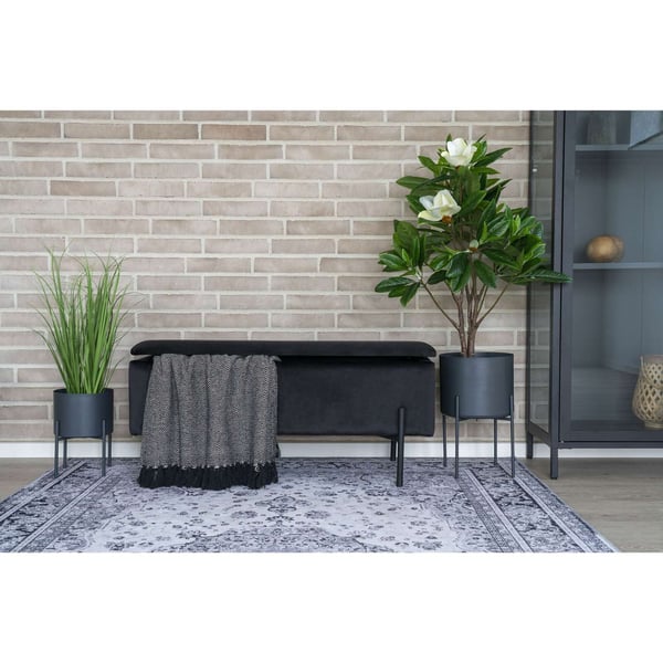 Bänk, Watford, svart, polyester