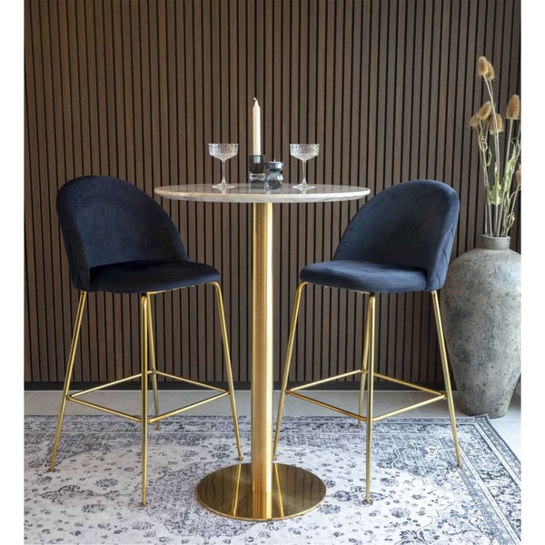 Bar-bord, Bolzano, vit / mässingsfärgad